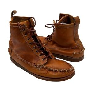 Ronnie Fieg By Sebago Brown Whip Stitch Lace Up Boots Size 8 Men's